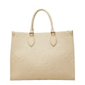Louis Vuitton Monogram Empreinte on the Go MM Shoulder Bag Cream Ivory Leather