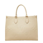 Louis Vuitton Monogram Empreinte on the Go MM Shoulder Bag Cream Ivory Leather