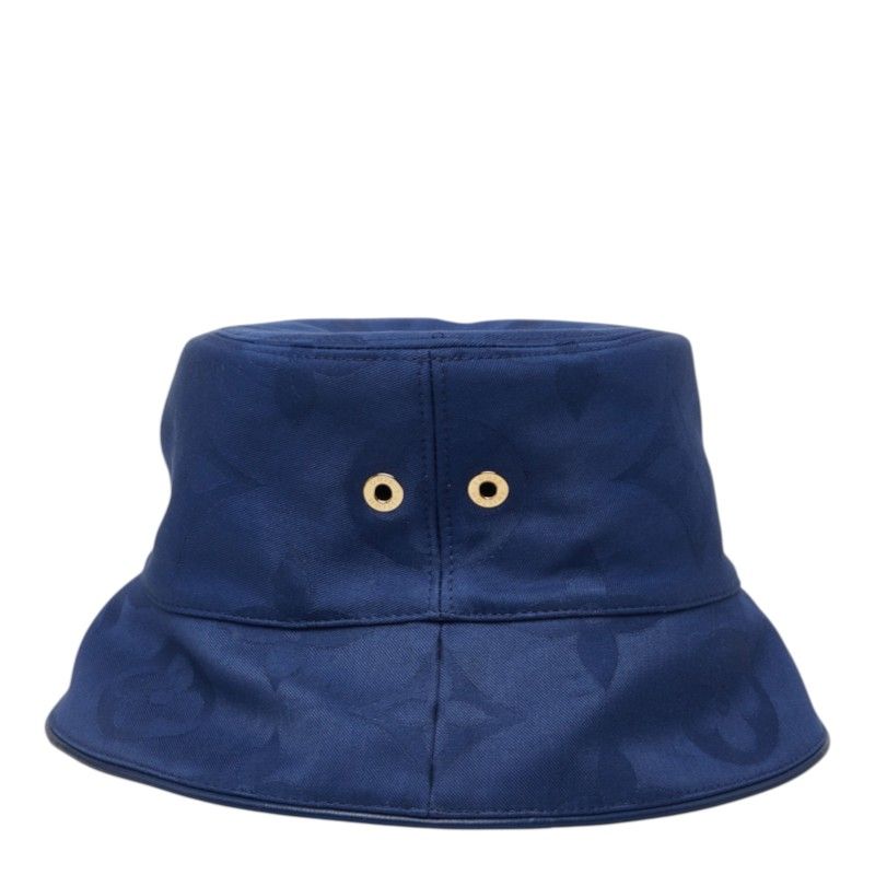 Louis Vuitton Monogram Flower Tile Daily Glam Bucket Hat Navy Blue White — view 3