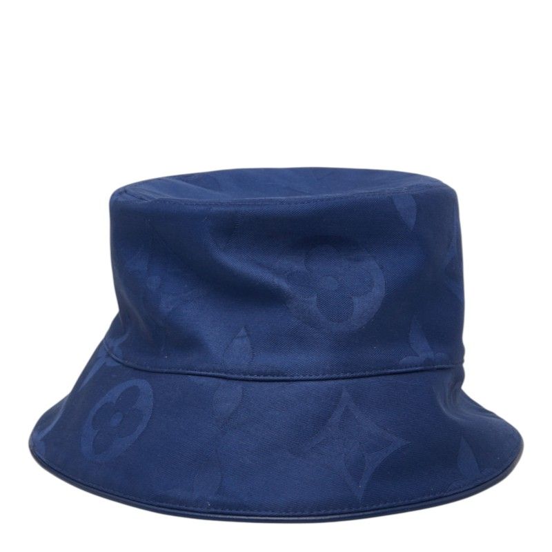 Louis Vuitton Monogram Flower Tile Daily Glam Bucket Hat Navy Blue White — view 2