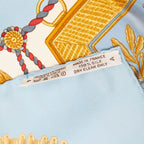 Hermes Carre 90 Poste Et Cavalerie Saber Bag Scarf Blue Silk — view 5