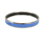 Hermes Bracelet Enamel PM Metal Blue Silver Cloisonne Bangle — view 2