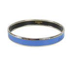 Hermes Bracelet Enamel PM Metal Blue Silver Cloisonne Bangle — view 3