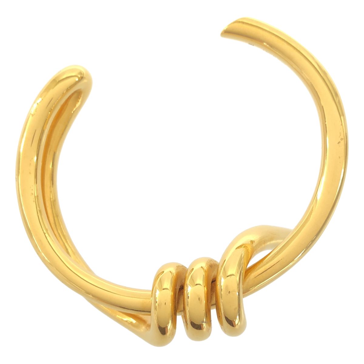 Celine by Phoebe Philo Barbell Extra Thin Knot Bangle Bracelet Gold — view 2