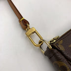 Louis Vuitton Pochette Accessoires Monogram Leather Brown Handbag Gold — view 7
