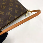Louis Vuitton Pochette Accessoires Monogram Leather Brown Handbag Gold — view 8