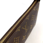 Louis Vuitton Pochette Accessoires Monogram Leather Brown Handbag Gold — view 6
