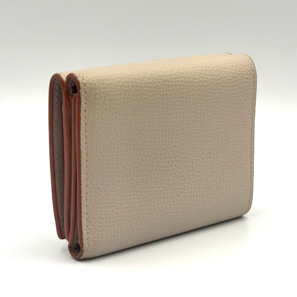 Loewe Anagram Trifold Leather Gray Beige Wallet Silver — view 2