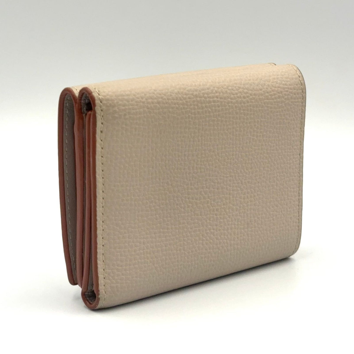Loewe Anagram Trifold Leather Gray Beige Wallet Silver — view 2