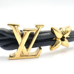Louis Vuitton LV Blue Leather Metal Gold Black Bracelet — view 7