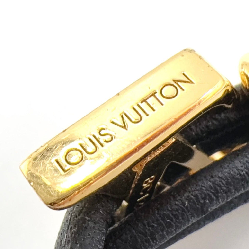 Louis Vuitton LV Blue Leather Metal Gold Black Bracelet — view 4