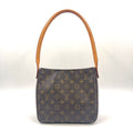 Louis Vuitton Looping MM Monogram Leather Brown Handbag Gold