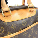 Louis Vuitton Monogram Leather Brown Handbag Gold — view 8
