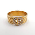 Dior CD Logo Diamond Yellow Gold Clear Ring