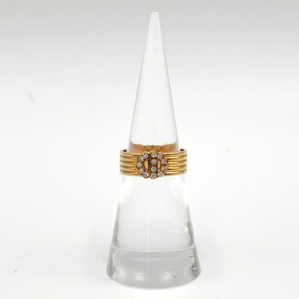 Dior CD Logo Diamond Yellow Gold Clear Ring — view 6
