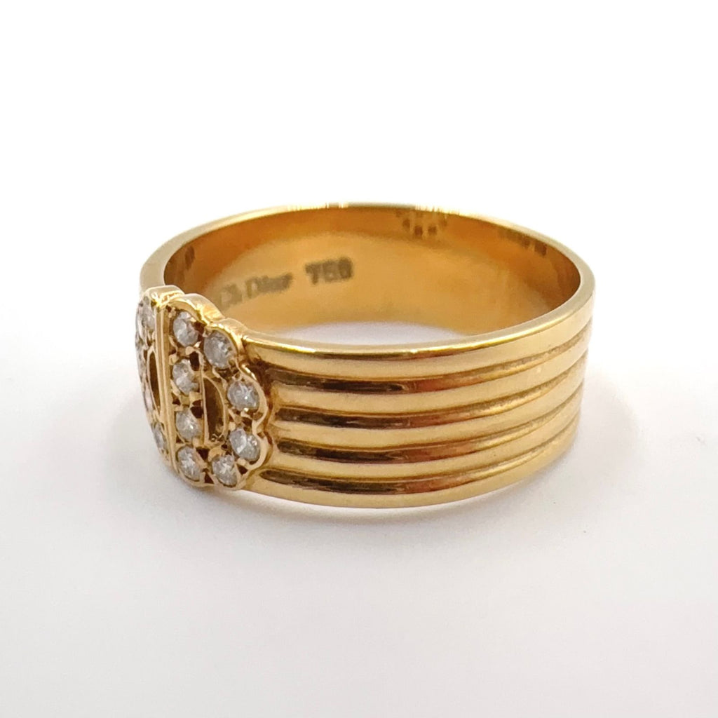Dior CD Logo Diamond Yellow Gold Clear Ring — view 2
