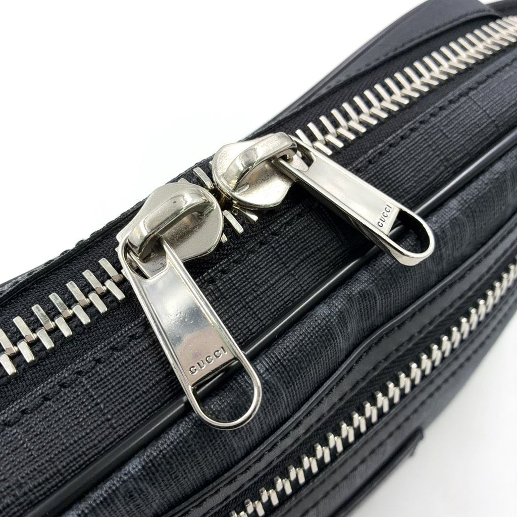 Gucci Soft GG Supreme Sherry Line Leather Navy Black Red Belt Bag Silver — view 6