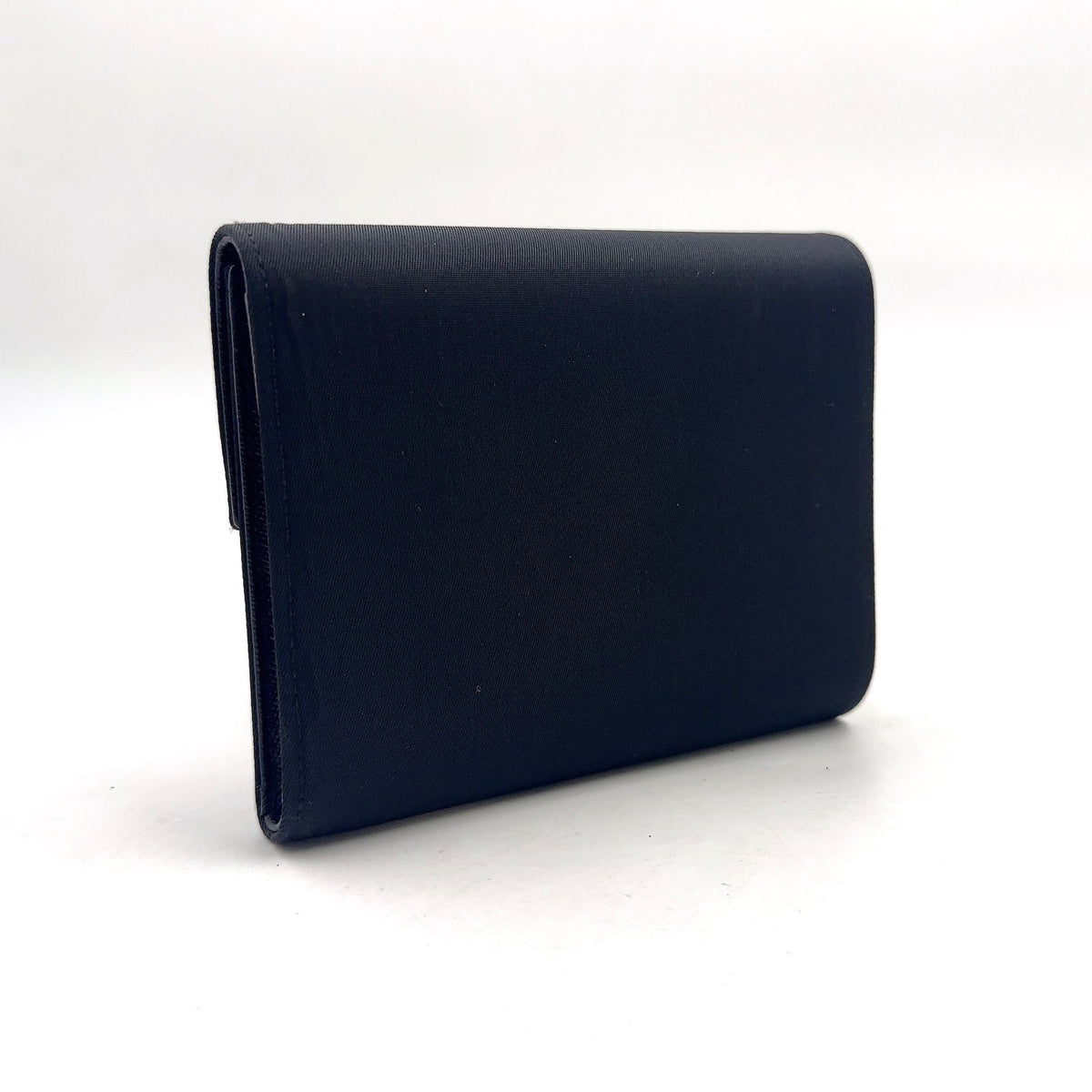 Prada Leather Nylon Black Trifold Wallet Silver — view 2