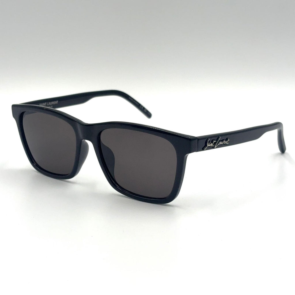 Saint Laurent Paris Square Wellington Acetate Metal Silver Dark Gray Black — view 2