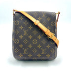 Louis Vuitton Musette Salsa Short Strap Monogram Leather Brown Shoulder Bag Gold