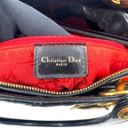 Dior Medium Cannage Patent Leather Black Handbag Gold — view 4