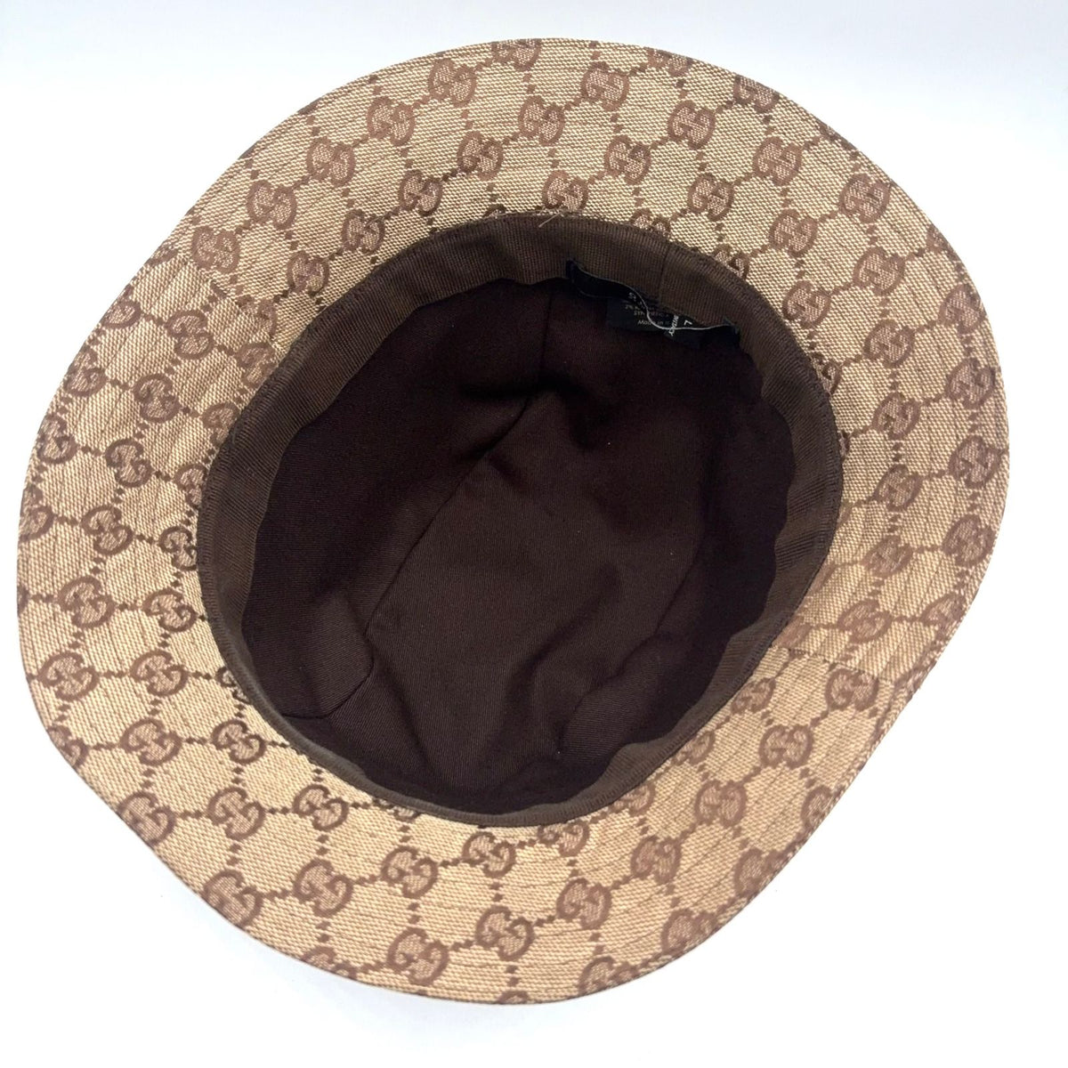 Gucci Web GG Canvas Leather Green Dark Brown Beige Hat Gold — view 4