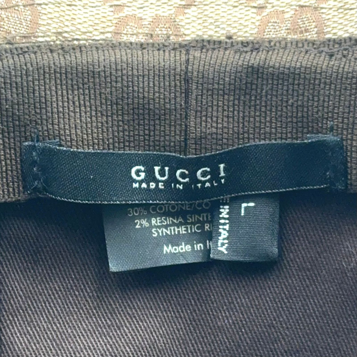 Gucci Web GG Canvas Leather Green Dark Brown Beige Hat Gold — view 5