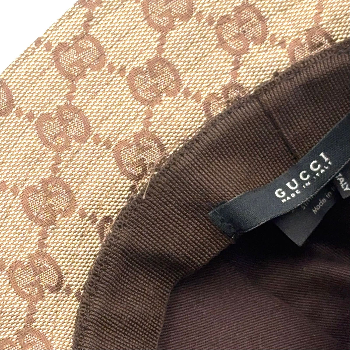 Gucci Web GG Canvas Leather Green Dark Brown Beige Hat Gold — view 8