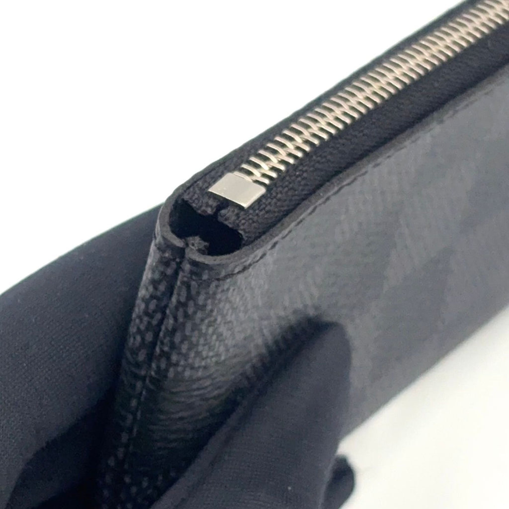 Louis Vuitton Pochette Cles Damier Graphite Leather Black Key Case Silver Key — view 7