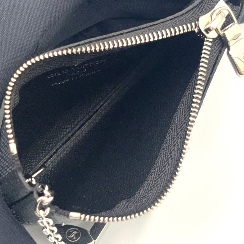 Louis Vuitton Pochette Cles Damier Graphite Leather Black Key Case Silver Key — view 3