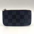 Louis Vuitton Pochette Cles Damier Graphite Leather Black Key Case Silver Key