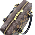 Louis Vuitton Brera Damier Ebene Leather Brown Handbag Gold — view 7