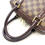 Louis Vuitton Brera Damier Ebene Leather Brown Handbag Gold — view 8