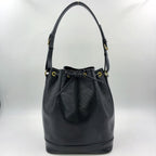 Louis Vuitton Noe Epi Noir Leather Black Shoulder Bag Gold