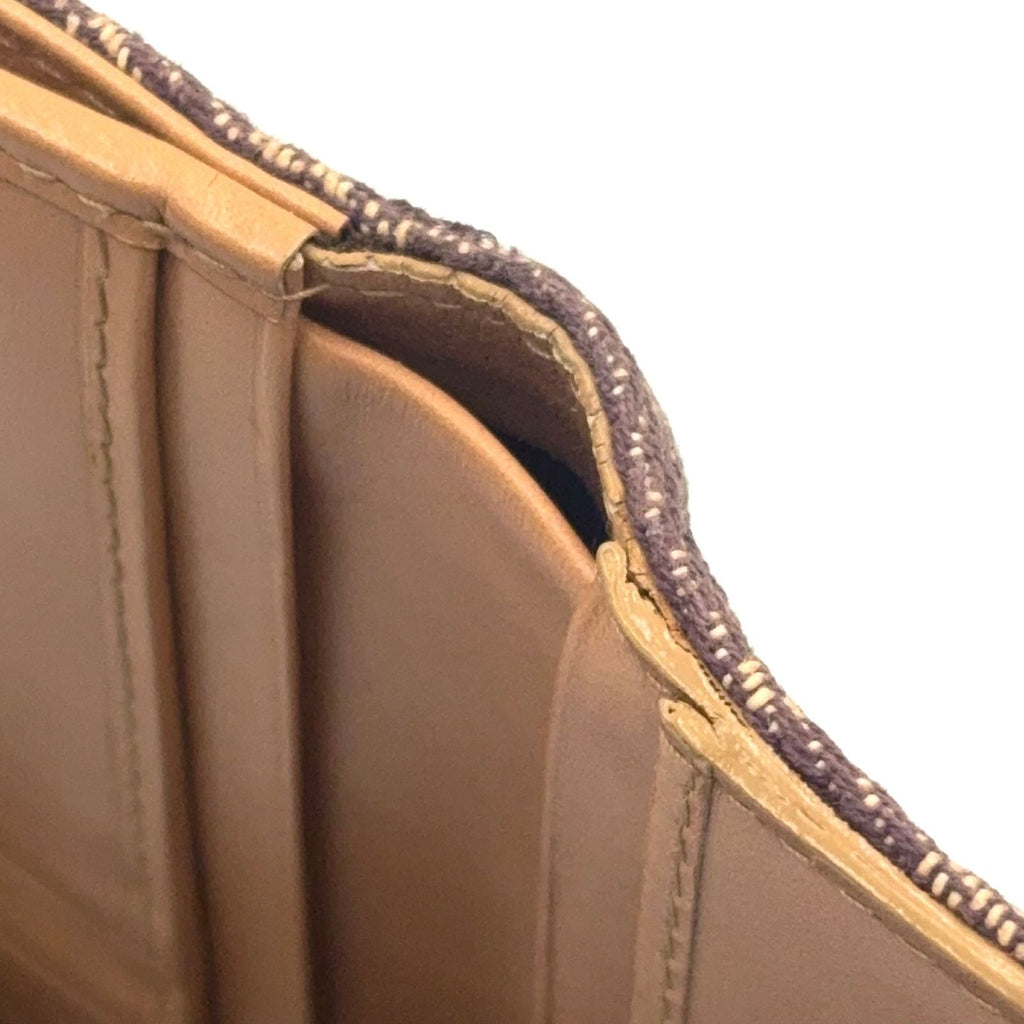 Dior Saddle Trotter Leather Canvas Brown Light Trifold Wallet Gold — view 6