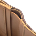 Dior Saddle Trotter Leather Canvas Brown Light Trifold Wallet Gold — view 6