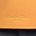 Dior Saddle Trotter Leather Canvas Brown Light Trifold Wallet Gold — view 4