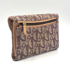 Dior Saddle Trotter Leather Canvas Brown Light Trifold Wallet Gold — view 2