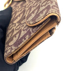 Dior Saddle Trotter Leather Canvas Brown Light Trifold Wallet Gold — view 5
