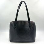 Louis Vuitton Lussac Epi Noir Leather Black Shoulder Bag Gold