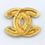 Chanel CC Logo Quilted Gold Plated Brooch — view 2