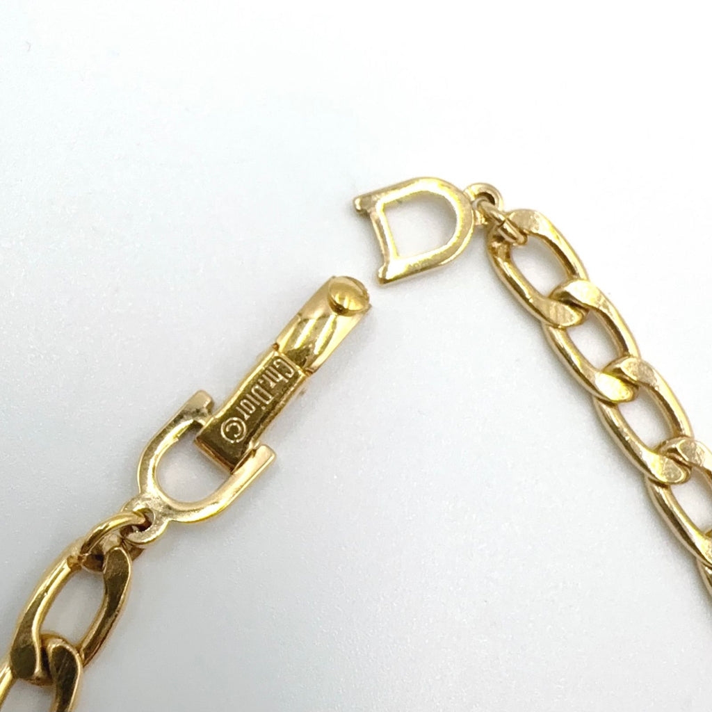 Dior Rhinestone Vintage Glass Emerald Green Clear Gold Bracelet — view 8