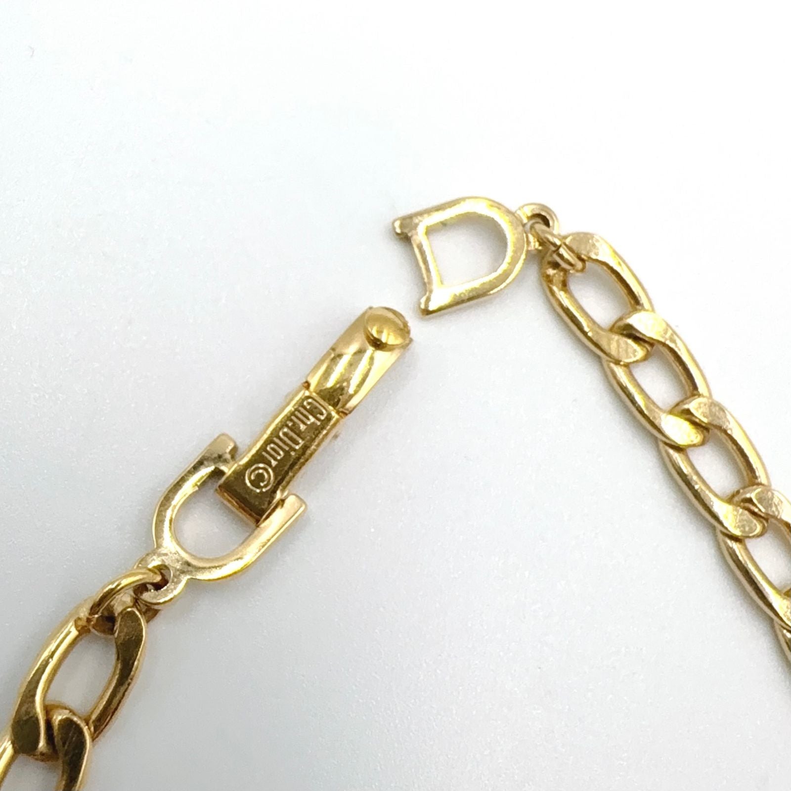Dior Rhinestone Vintage Glass Emerald Green Clear Gold Bracelet — view 8
