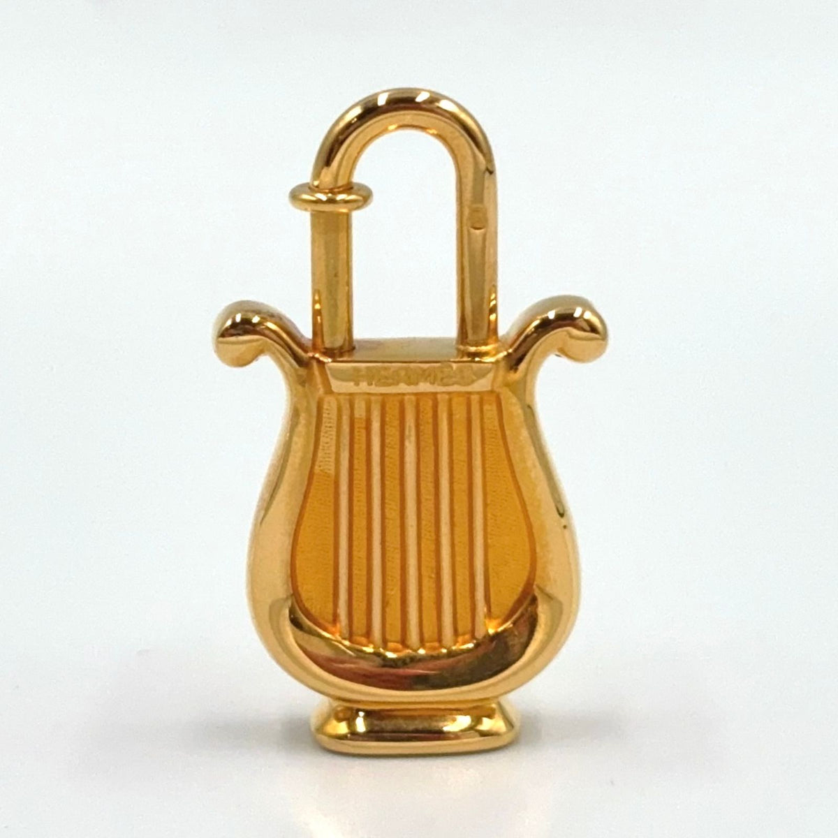 Hermes Harp Motif Metal Gold Charm Keychain