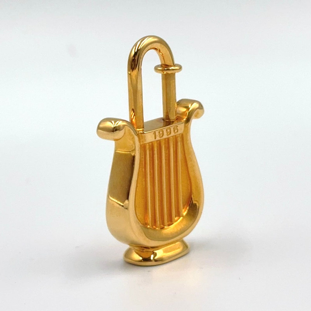 Hermes Harp Motif Metal Gold Charm Keychain — view 2