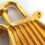 Hermes Harp Motif Metal Gold Charm Keychain — view 3