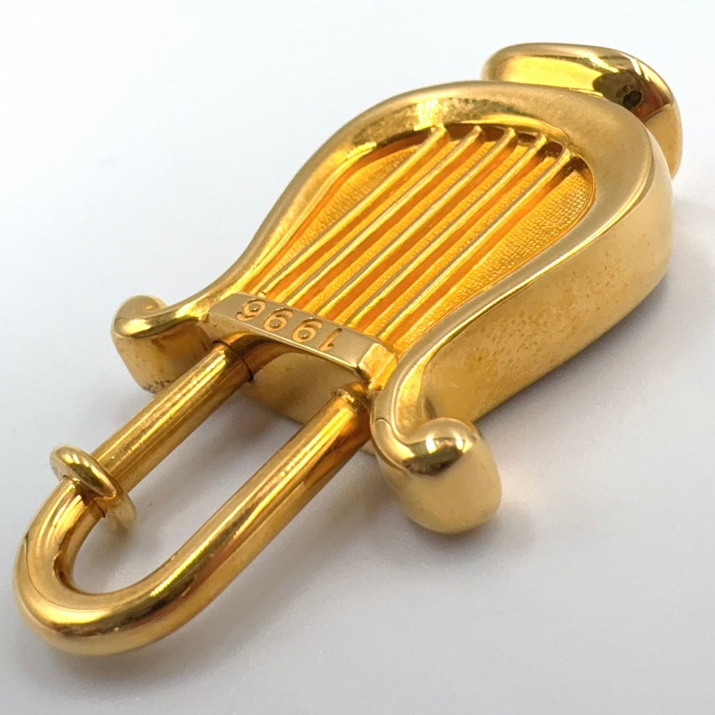 Hermes Harp Motif Metal Gold Charm Keychain — view 5