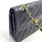 Chanel Limited Edition Quilted Lambskin Black Chain Shoulder Bag Gold — view 7