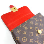 Louis Vuitton Locky BB 2-Way Shoulder Leather Brown Red Handbag Gold — view 5