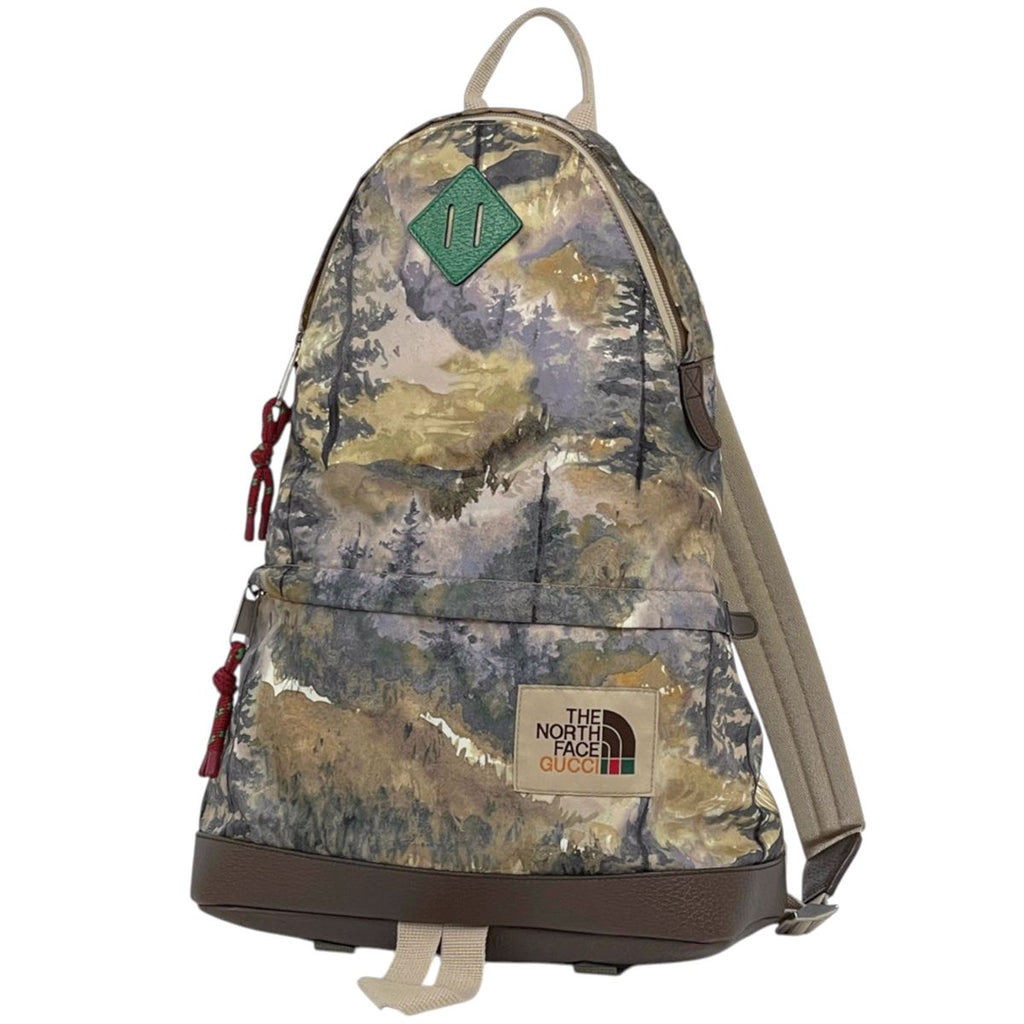 Gucci Backpack North Face Collaboration Nylon Beige Multicolor